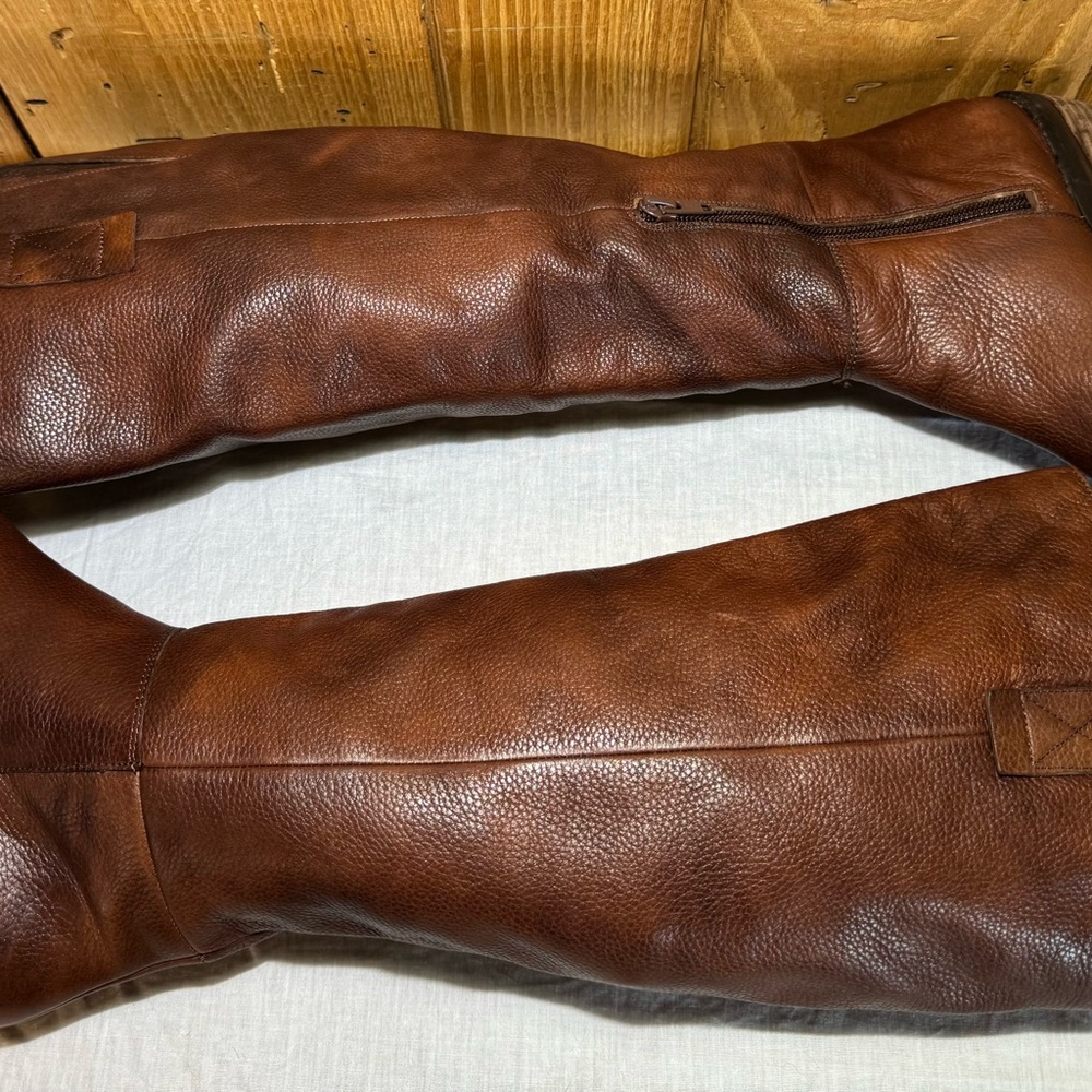 Arturo Chiang Tall Brown Leather Riding Boots 5.5 M - Picture 11 of 14